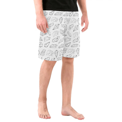 Black and White Crystals - Men's Swim Trunks