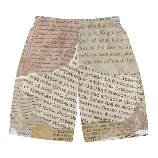 "Read All About It" Men's All Over Print Swim Trunks