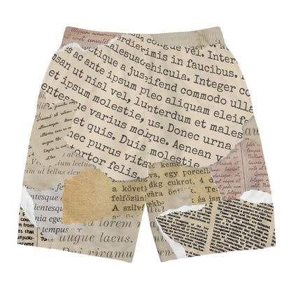 "Read All About It" Men's All Over Print Swim Trunks