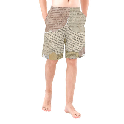 "Read All About It" Men's All Over Print Swim Trunks