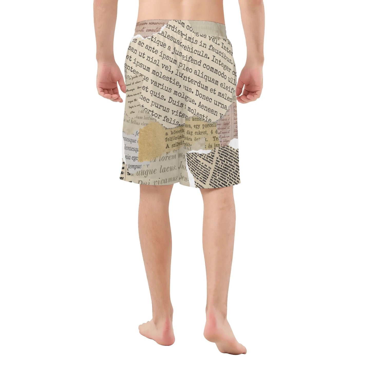 "Read All About It" Men's All Over Print Swim Trunks