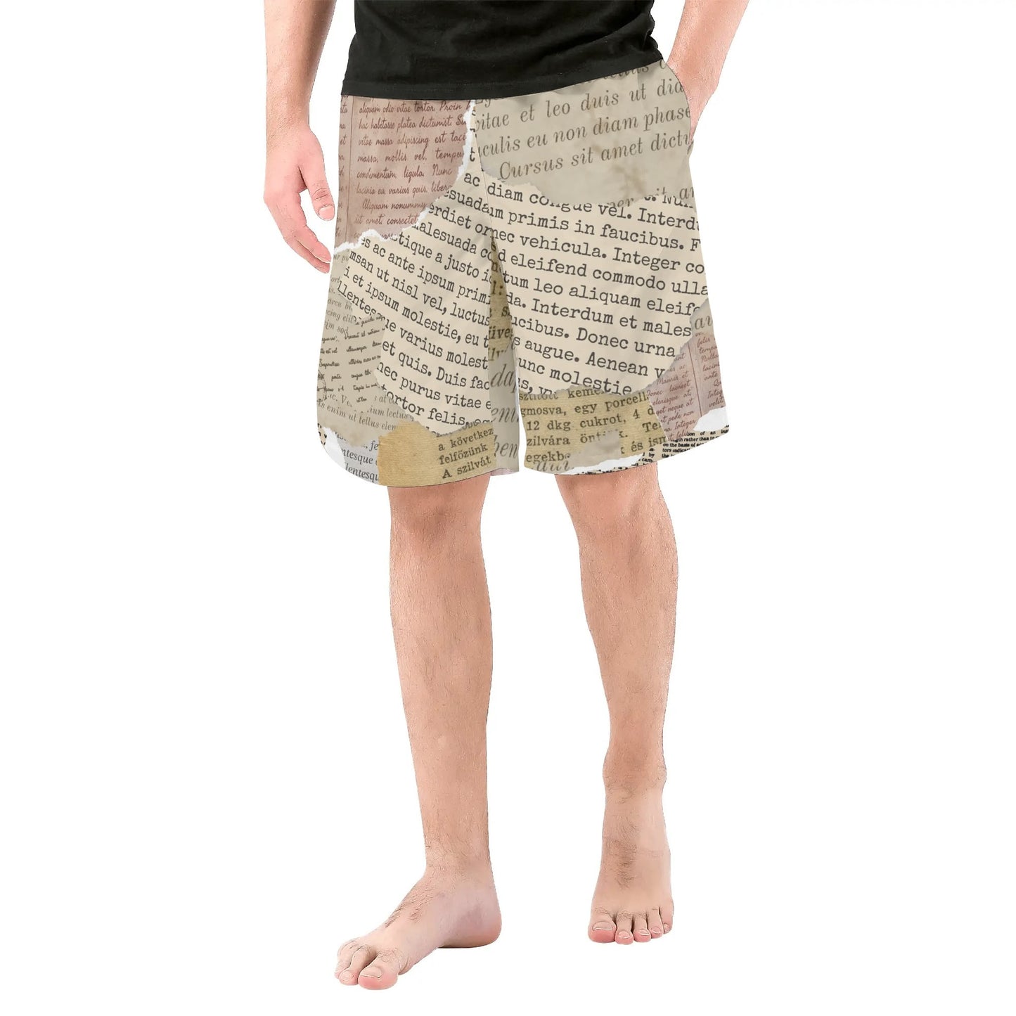 "Read All About It" Men's All Over Print Swim Trunks