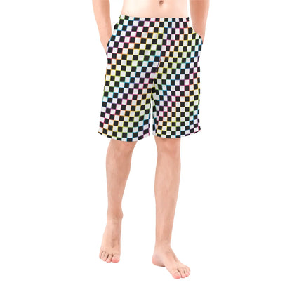 Rainbow Checker - Men's Swim Trunks