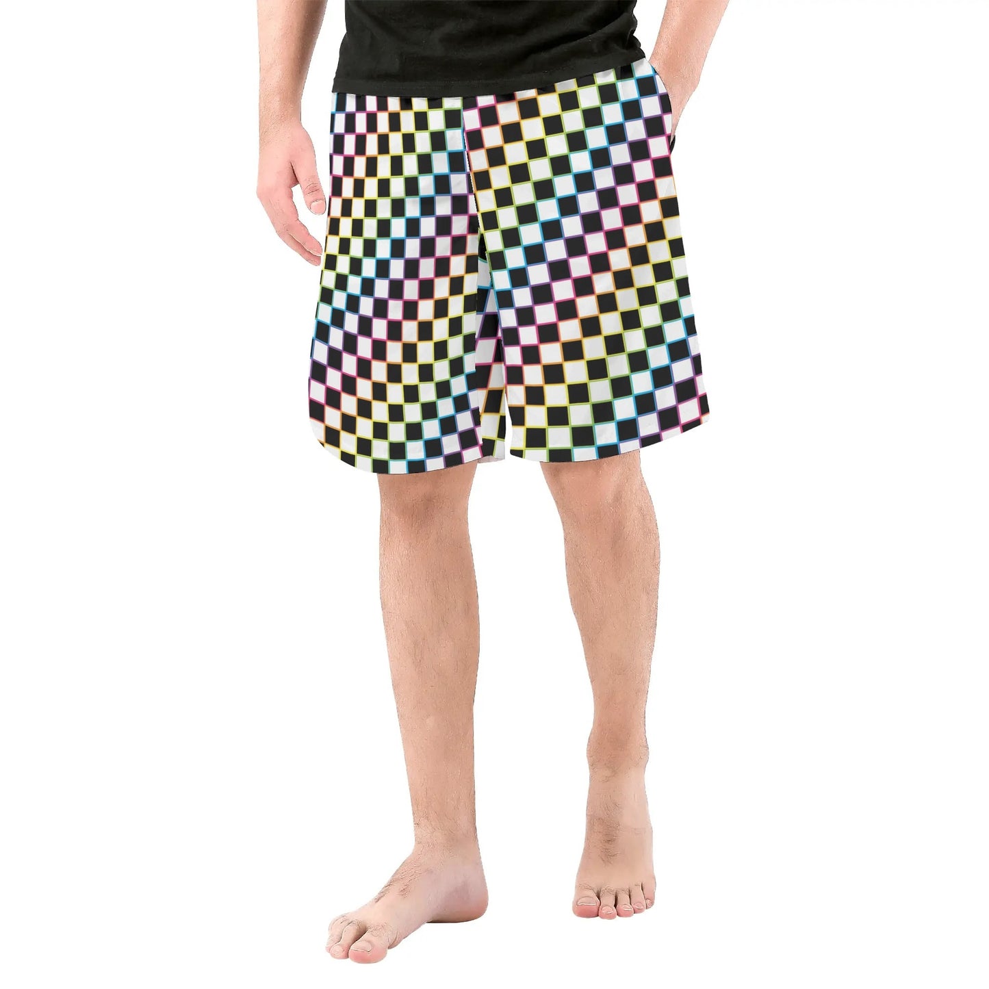 Rainbow Checker - Men's Swim Trunks