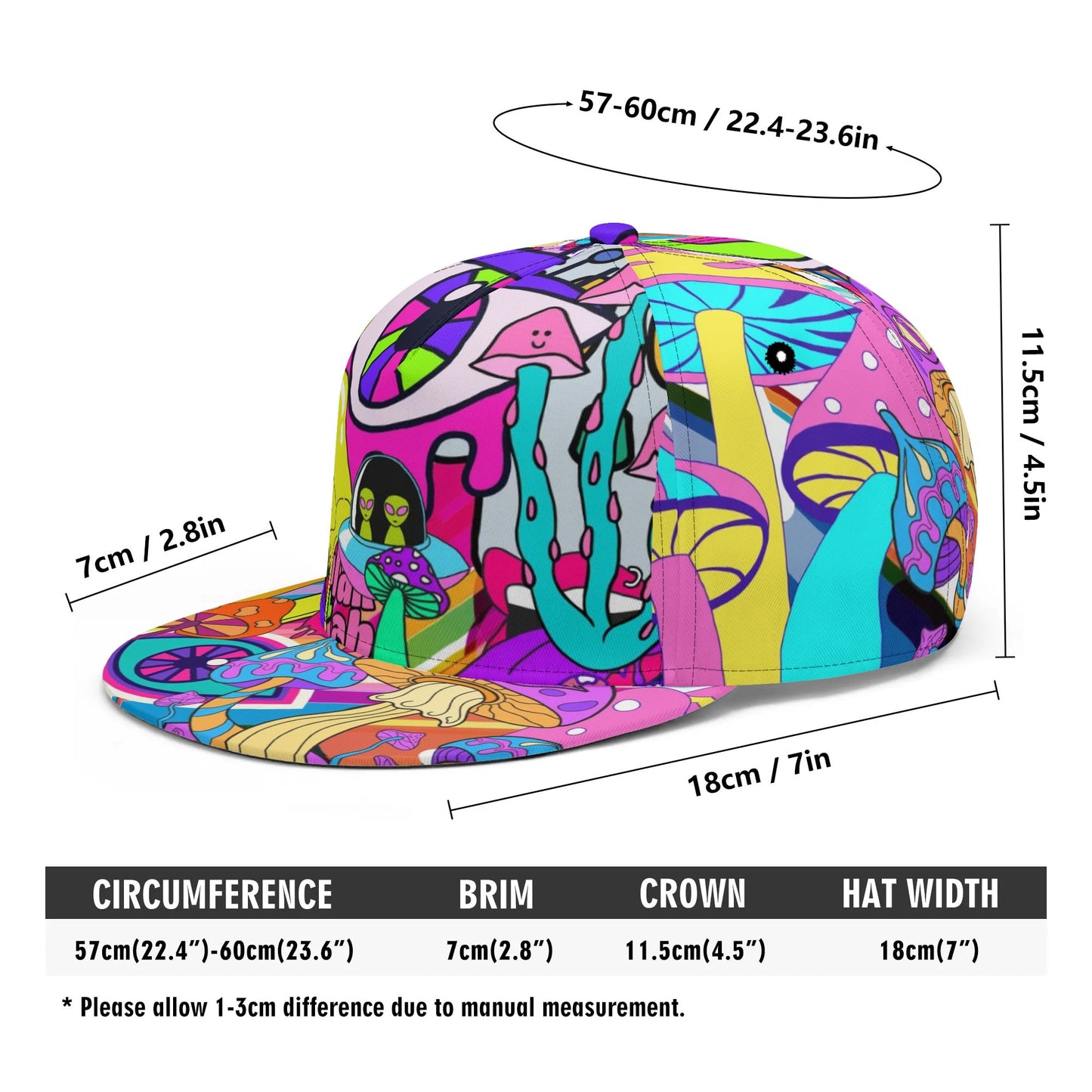 Funky Neon Trip - Flat Bill Hat