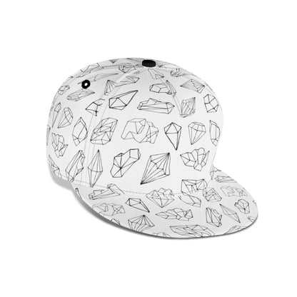 Black and White Crystalized Basic - Flat Bill Hat