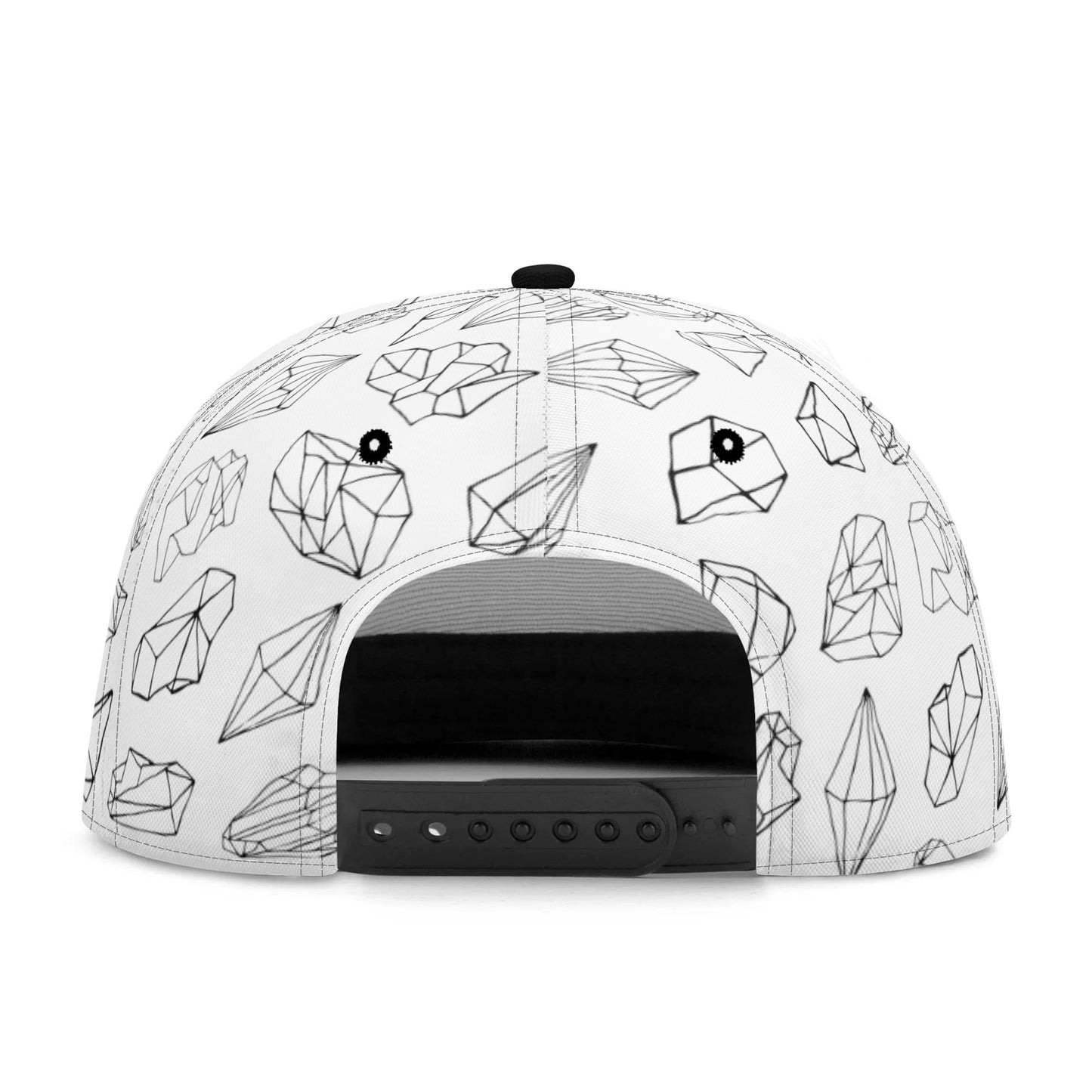 Black and White Crystalized Basic - Flat Bill Hat