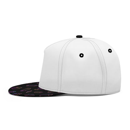 Black Bill, Rainbow Crystals - Flat Bill Hat