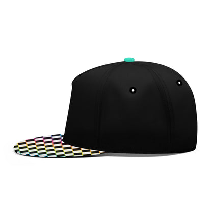 Rainbow Checkers Flat Bill Hat