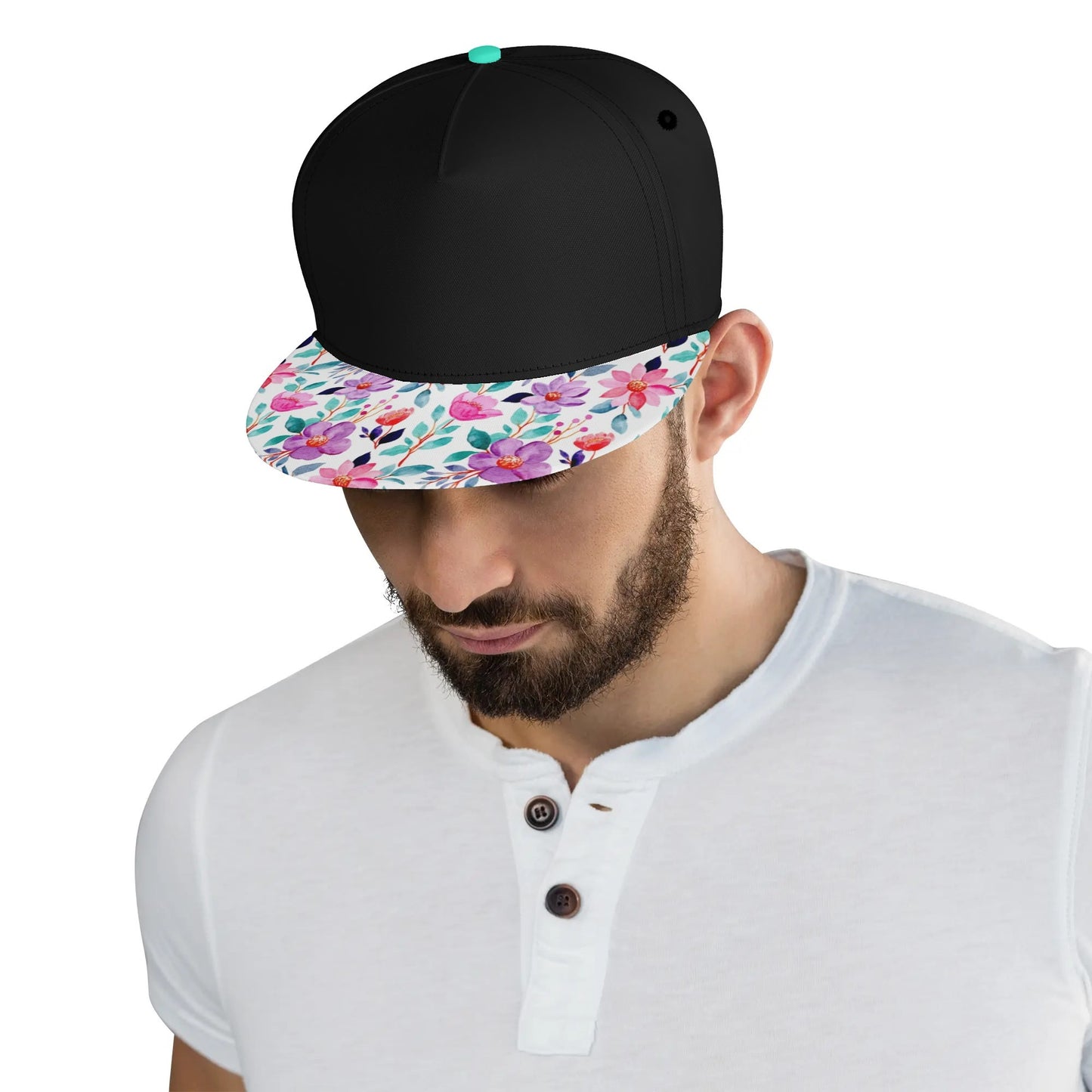 Floral Flat Bill Hat