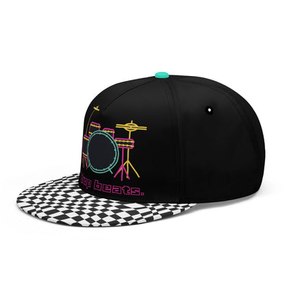 "I Drop Beats" Checkered Flat Bill Hat