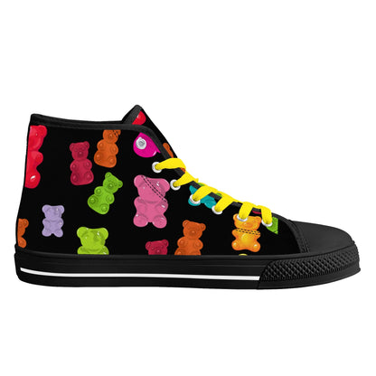 GUMMY BEARS WHATTTTT?! Mens High Top Canvas Shoes