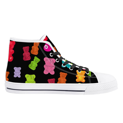 GUMMY BEARS WHATTTTT?! Mens High Top Canvas Shoes