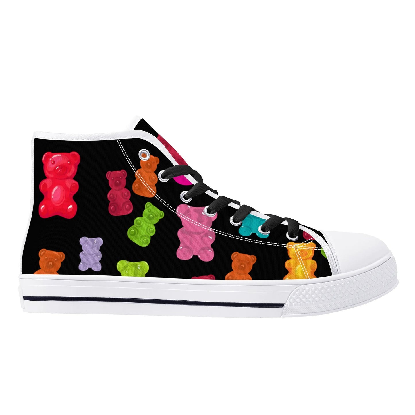 GUMMY BEARS WHATTTTT?! Mens High Top Canvas Shoes