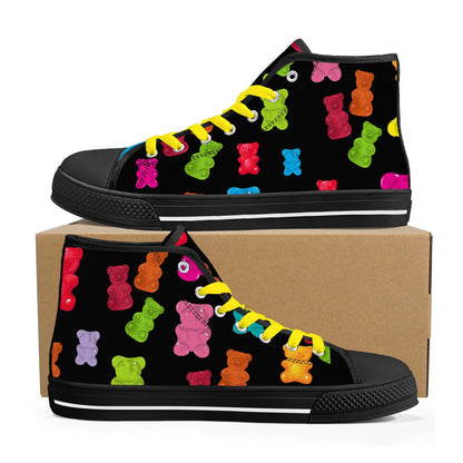 GUMMY BEARS WHATTTTT?! Mens High Top Canvas Shoes