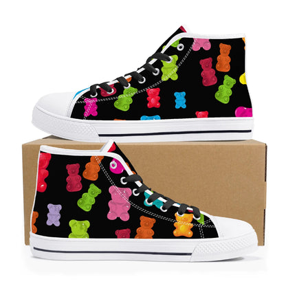 GUMMY BEARS WHATTTTT?! Mens High Top Canvas Shoes