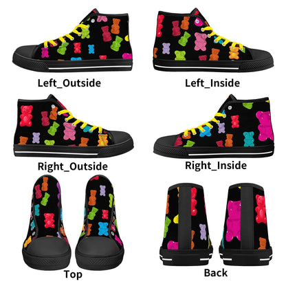 GUMMY BEARS WHATTTTT?! Mens High Top Canvas Shoes