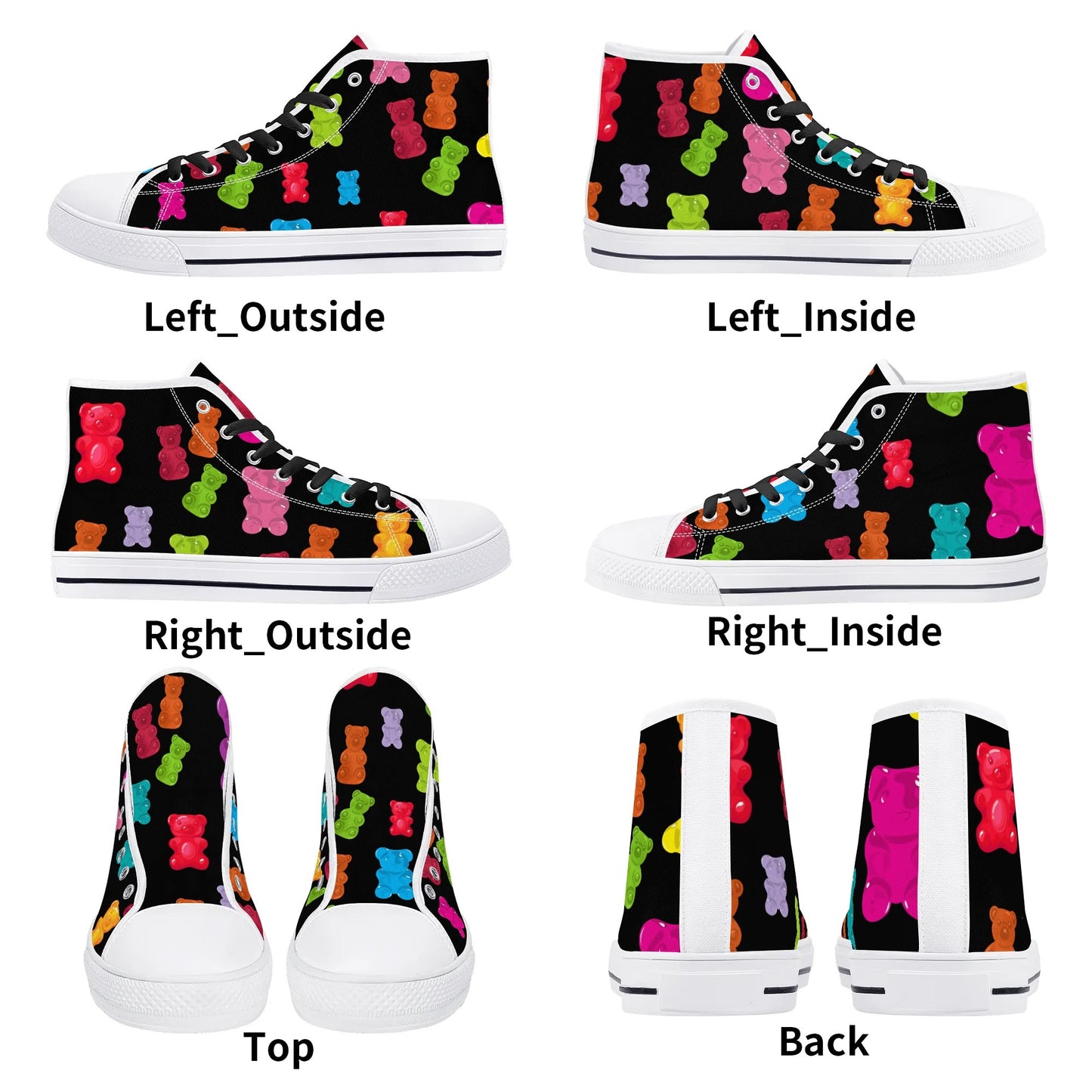 GUMMY BEARS WHATTTTT?! Mens High Top Canvas Shoes