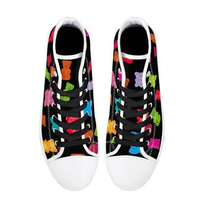 GUMMY BEARS WHATTTTT?! Mens High Top Canvas Shoes