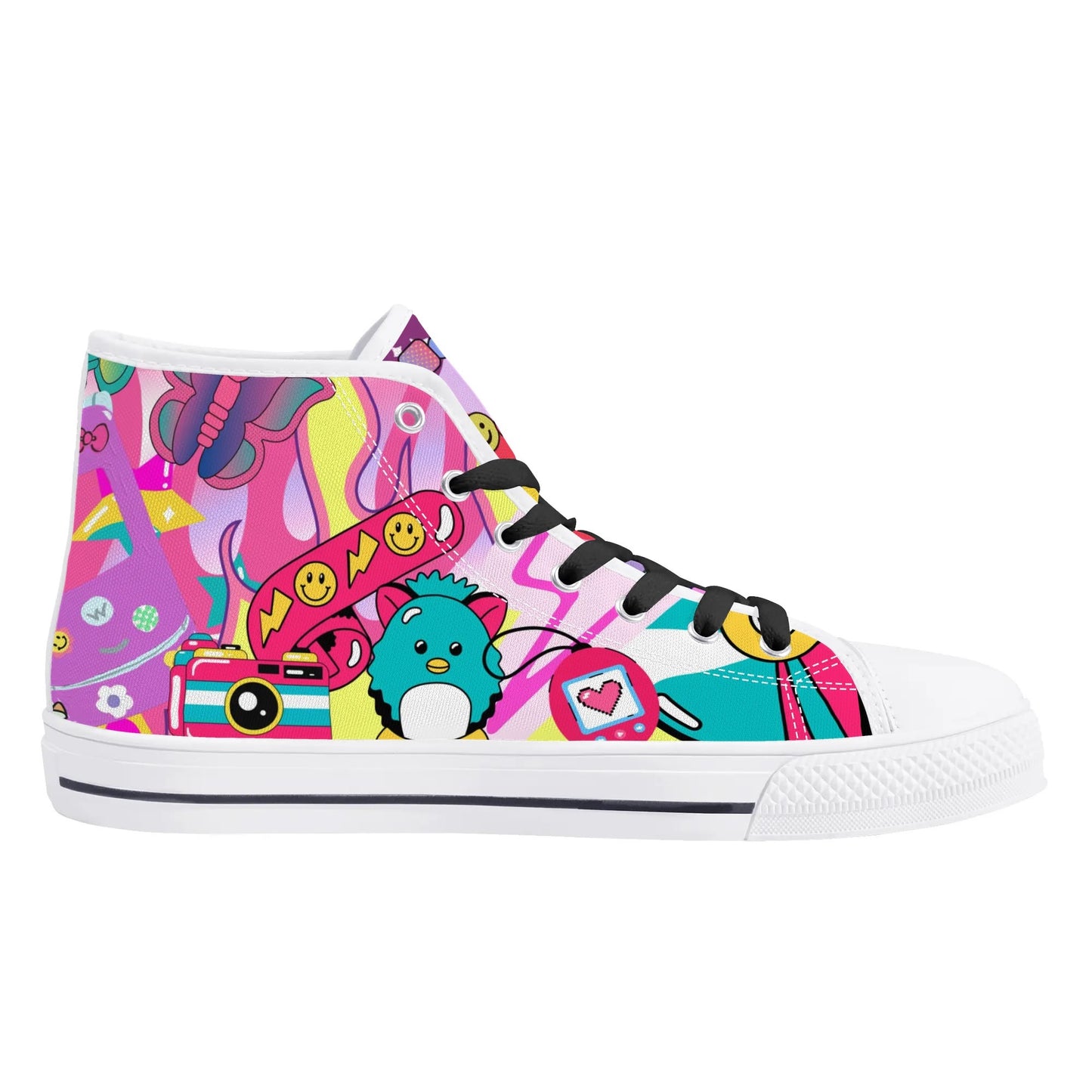 Burn Books and Pink Stallions - Mens High Top Canvas Shoes - Customized Tongue