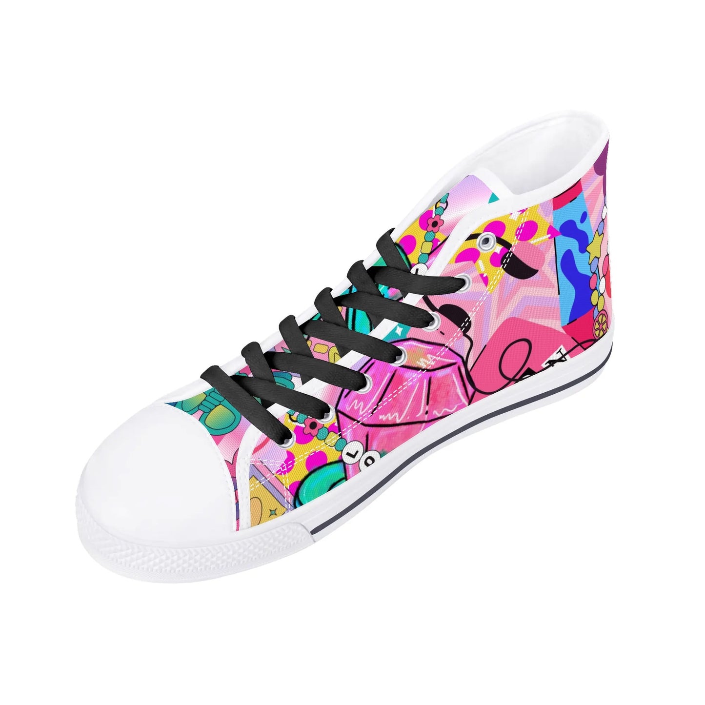 Burn Books and Pink Stallions - Mens High Top Canvas Shoes - Customized Tongue