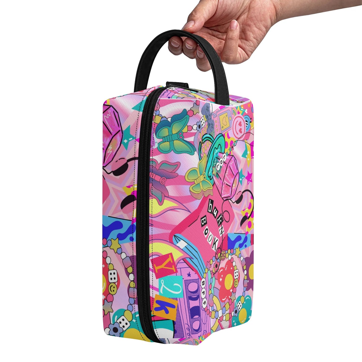 Travel PU Leather Toilettrie Bag Makeup Cosmetics Organizer