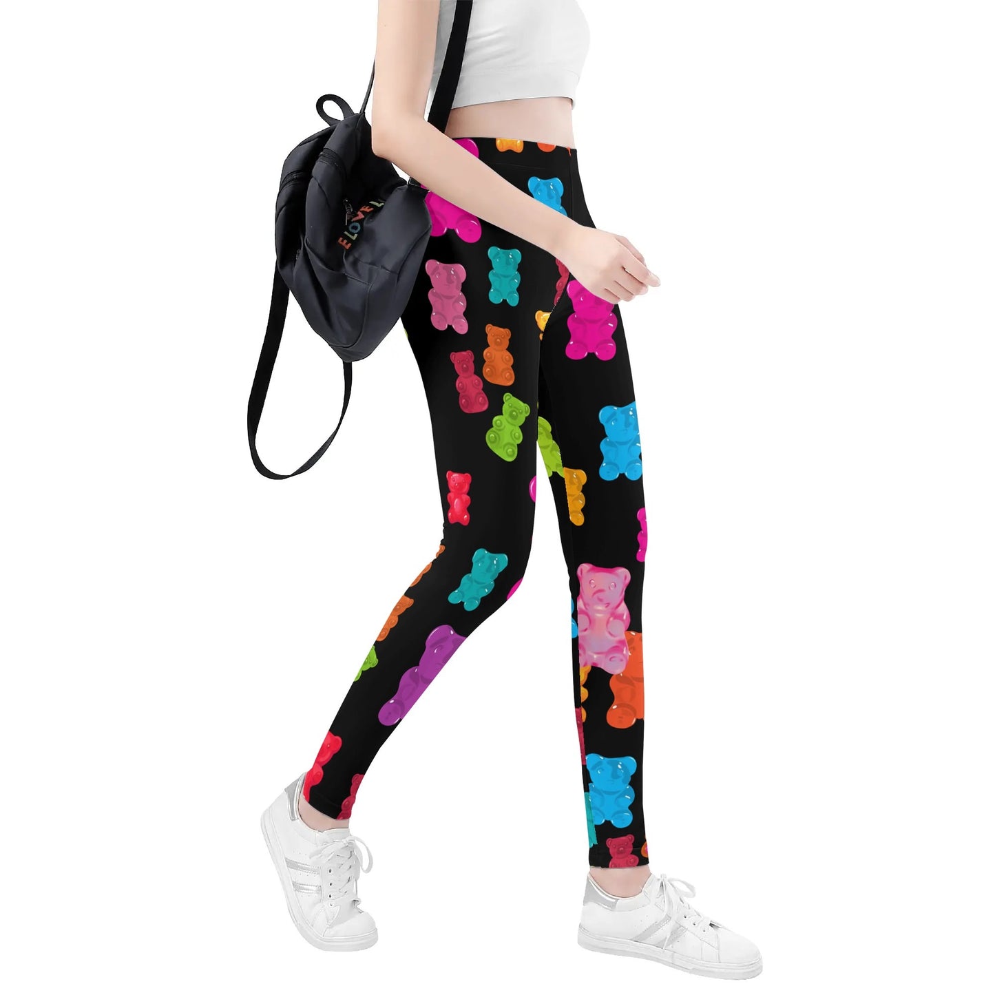 GUMMY BEARS _ BLACK Womens Soft Legging Yoga Pants