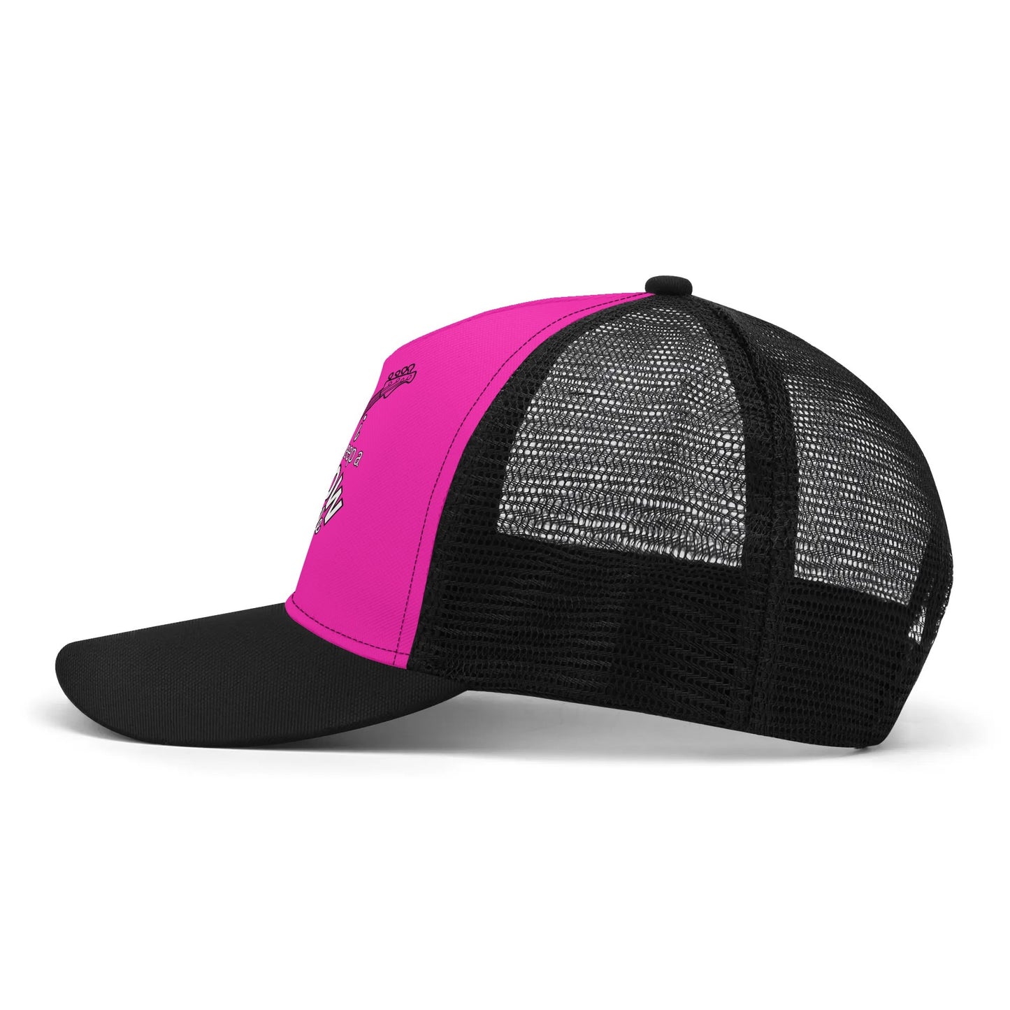 "I Keep a LOW Profile - Bass, PINK" Front Printing Mesh Trucker Hats