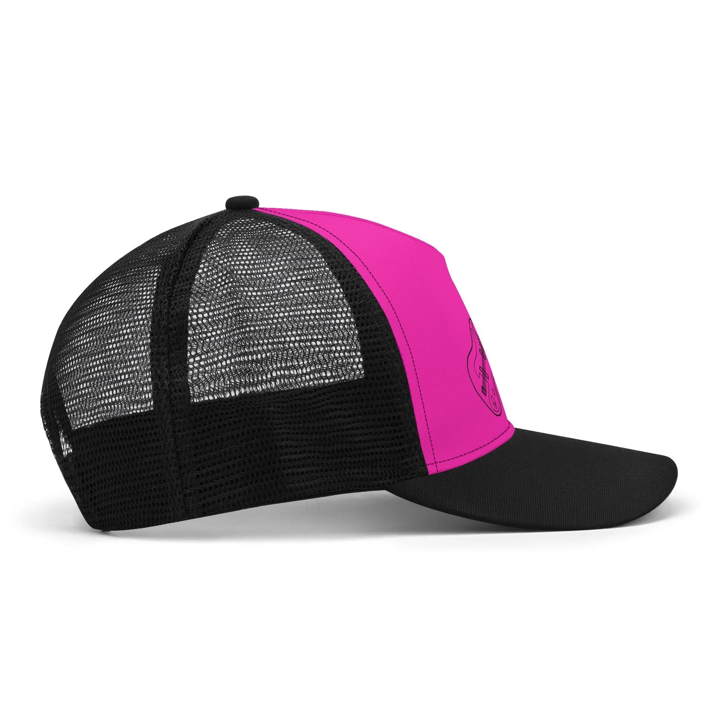 "I Keep a LOW Profile - Bass, PINK" Front Printing Mesh Trucker Hats