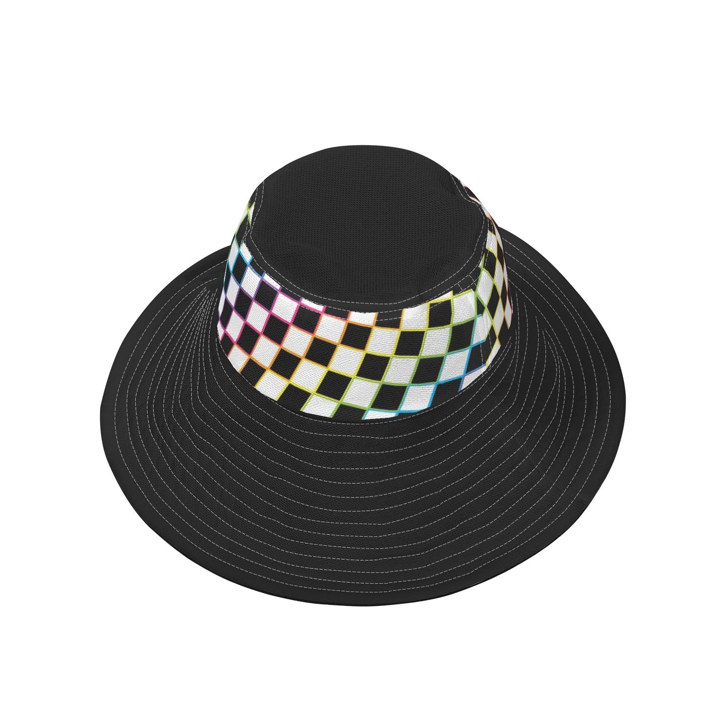 Rainbow Checkerboard - All Over Print Bucket Fisherman Hat