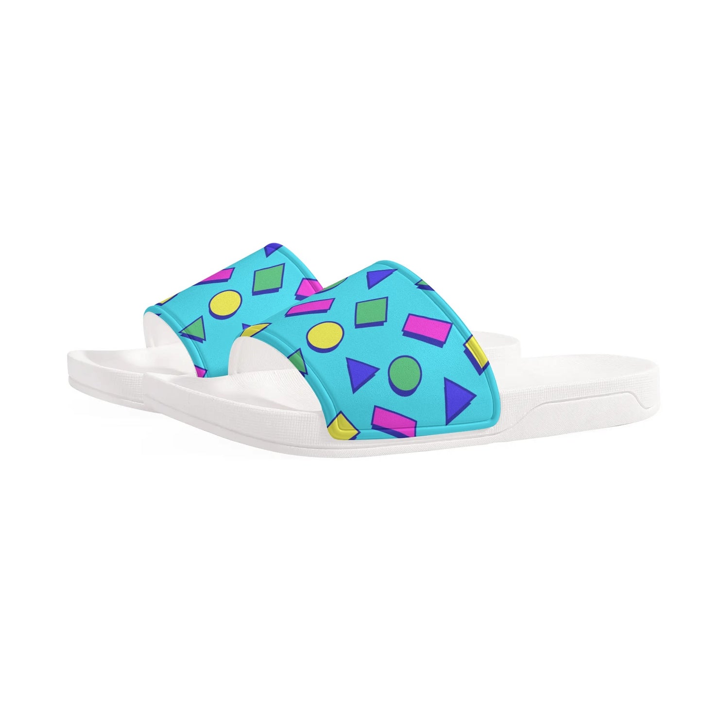 Blue Geometry - Slide Sandals