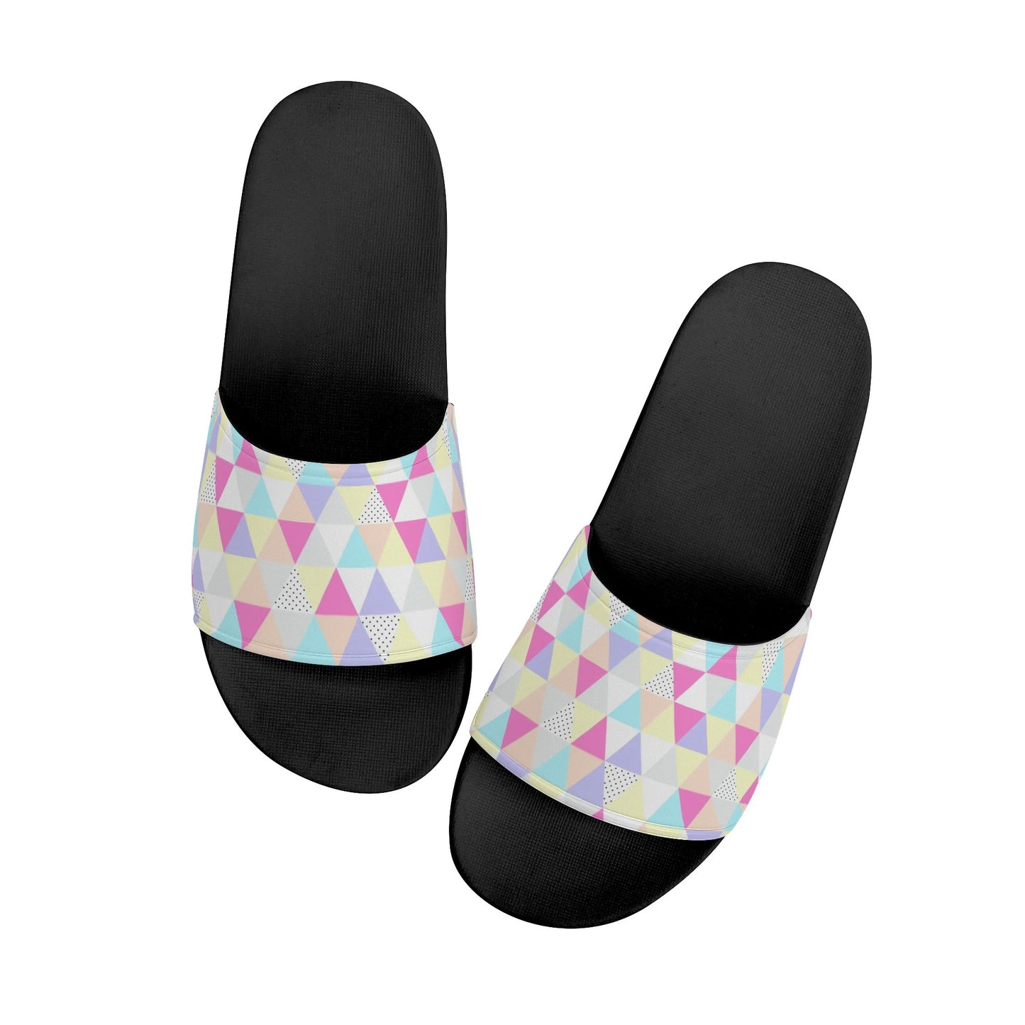 Pastel Triangles - Women's Slide Sandals