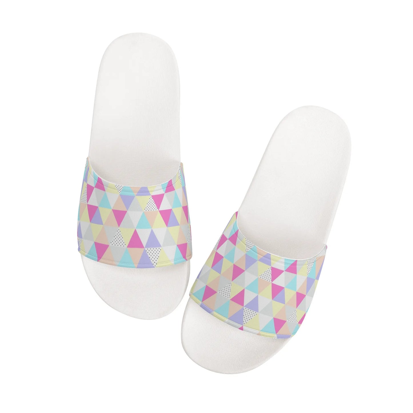 Pastel Triangles - Women's Slide Sandals