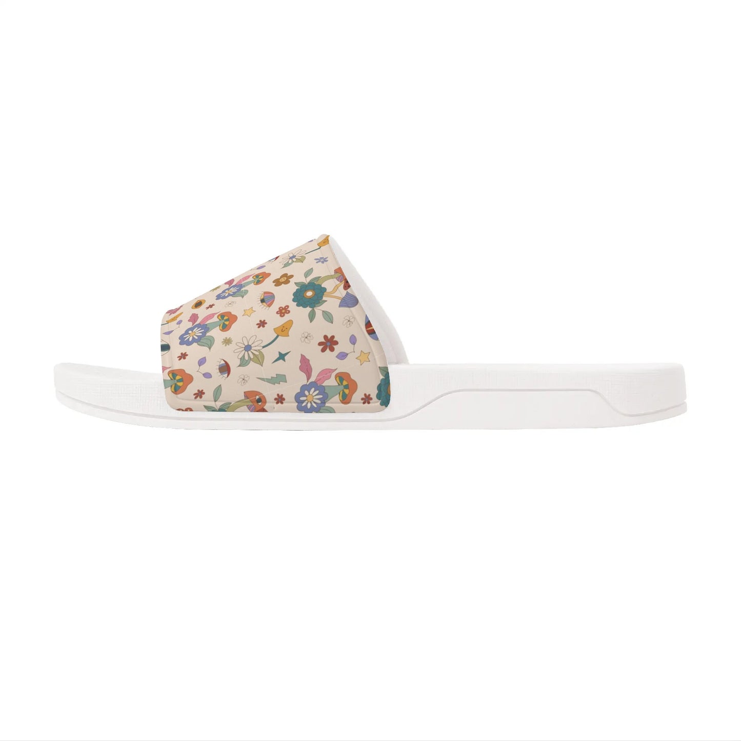 Flowers and Shrooms - Womens Slide Sandals