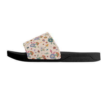 Flowers and Shrooms - Womens Slide Sandals