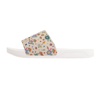 Flowers and Shrooms - Womens Slide Sandals