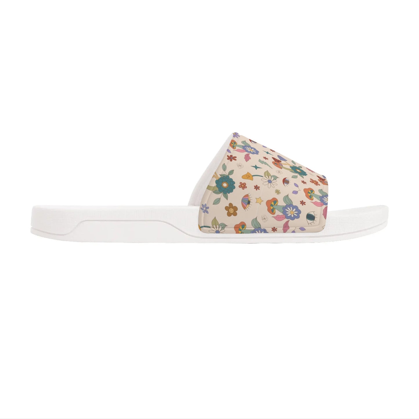 Flowers and Shrooms - Womens Slide Sandals