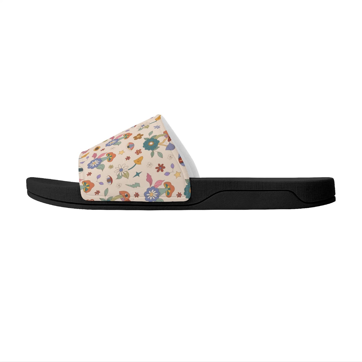 Flowers and Shrooms - Womens Slide Sandals