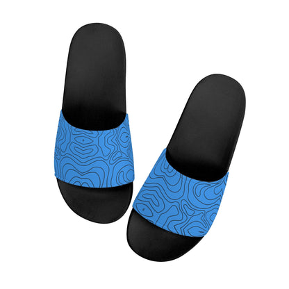 Blue Swirls - Womens Slide Sandals