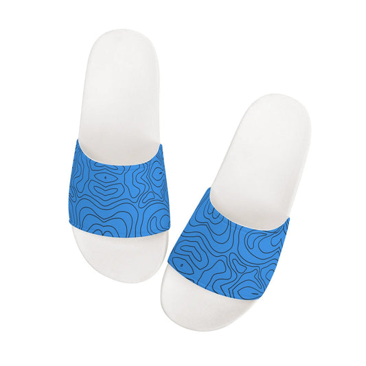 Blue Swirls - Womens Slide Sandals