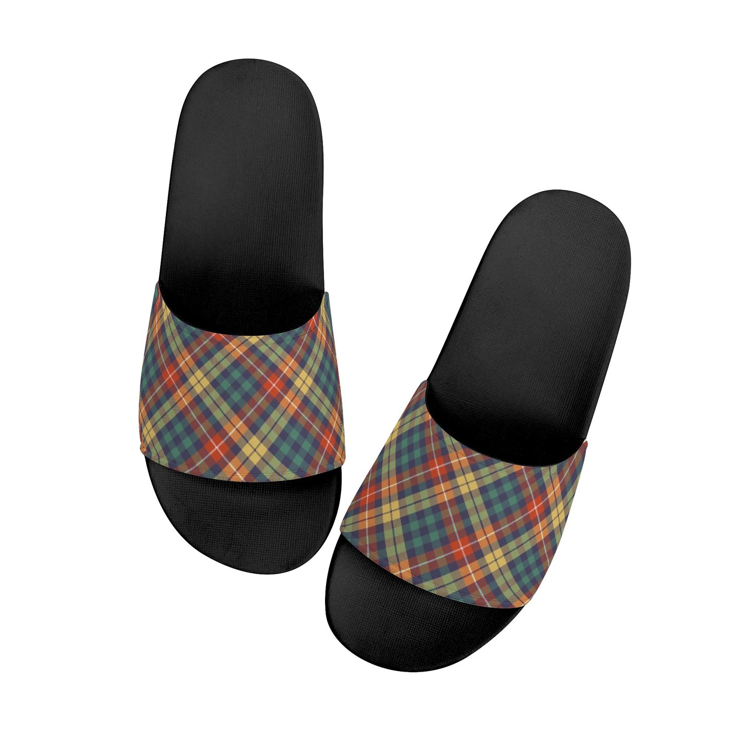 Christmas Plaid - Womens Slide Sandals