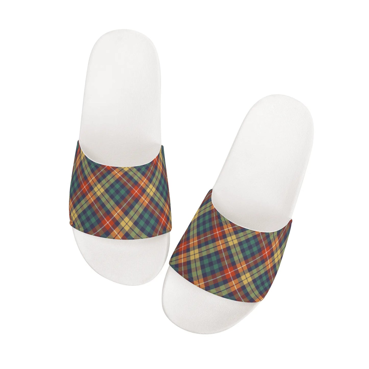 Christmas Plaid - Womens Slide Sandals