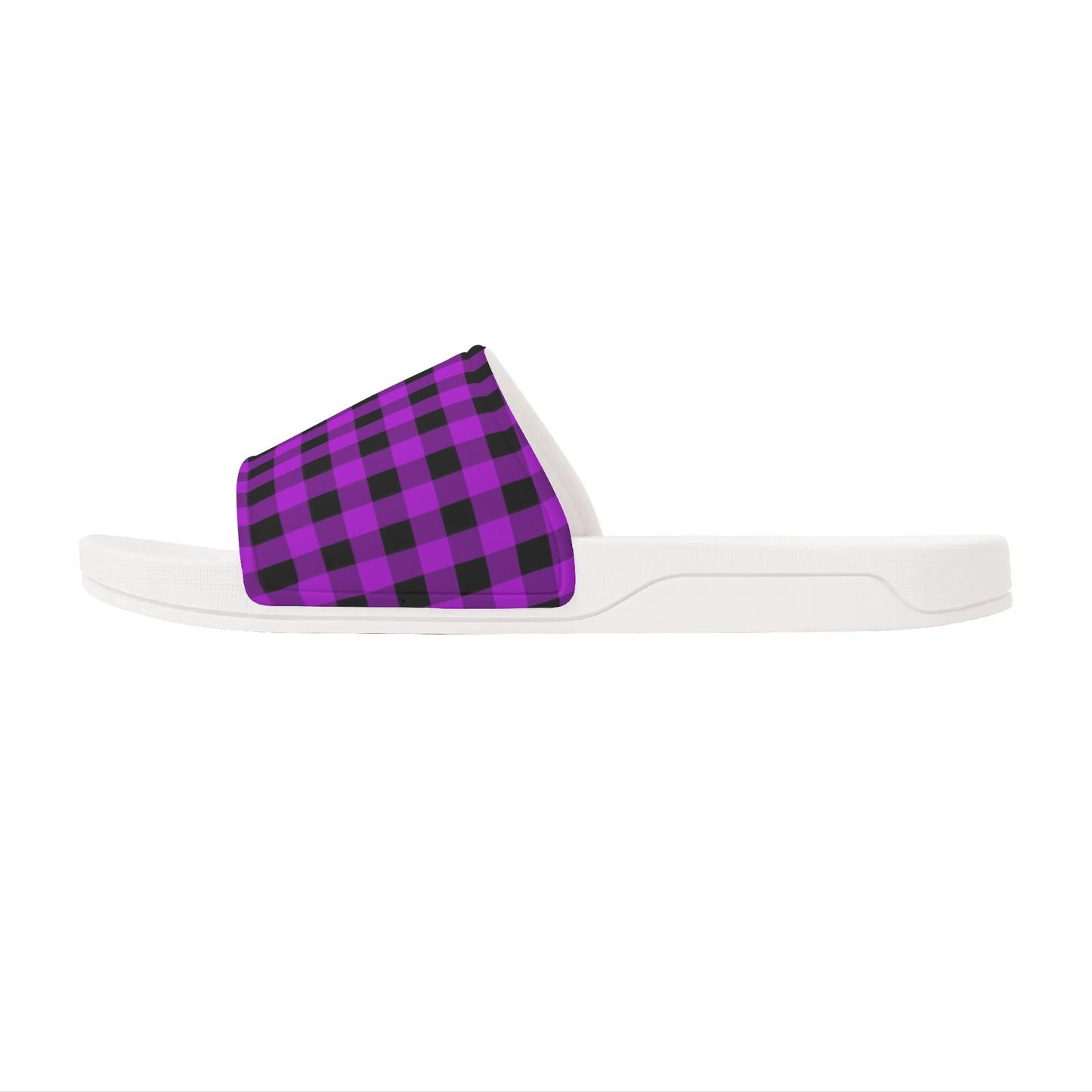 Pink and Black Plaid - Womens Slide Sandals