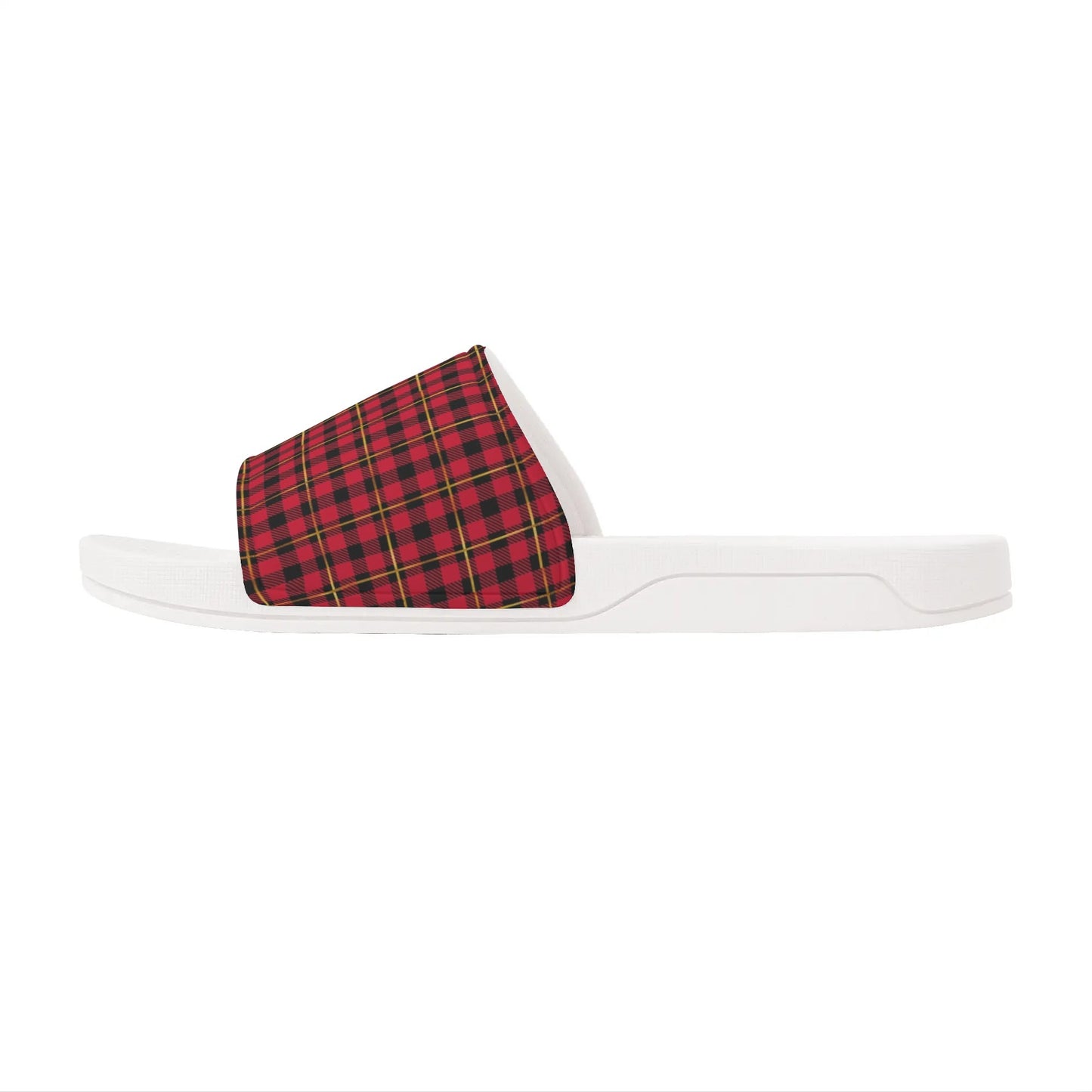 Red Plaid - Womens Slide Sandals