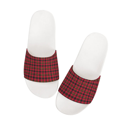 Red Plaid - Womens Slide Sandals