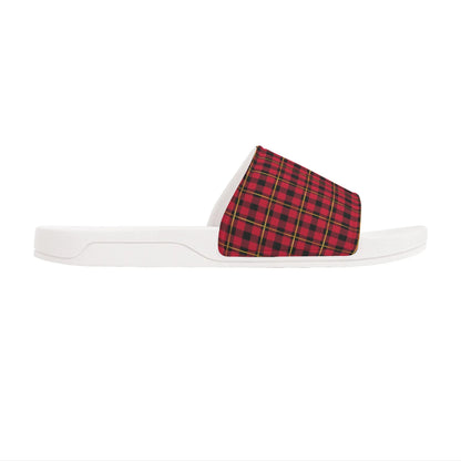 Red Plaid - Womens Slide Sandals