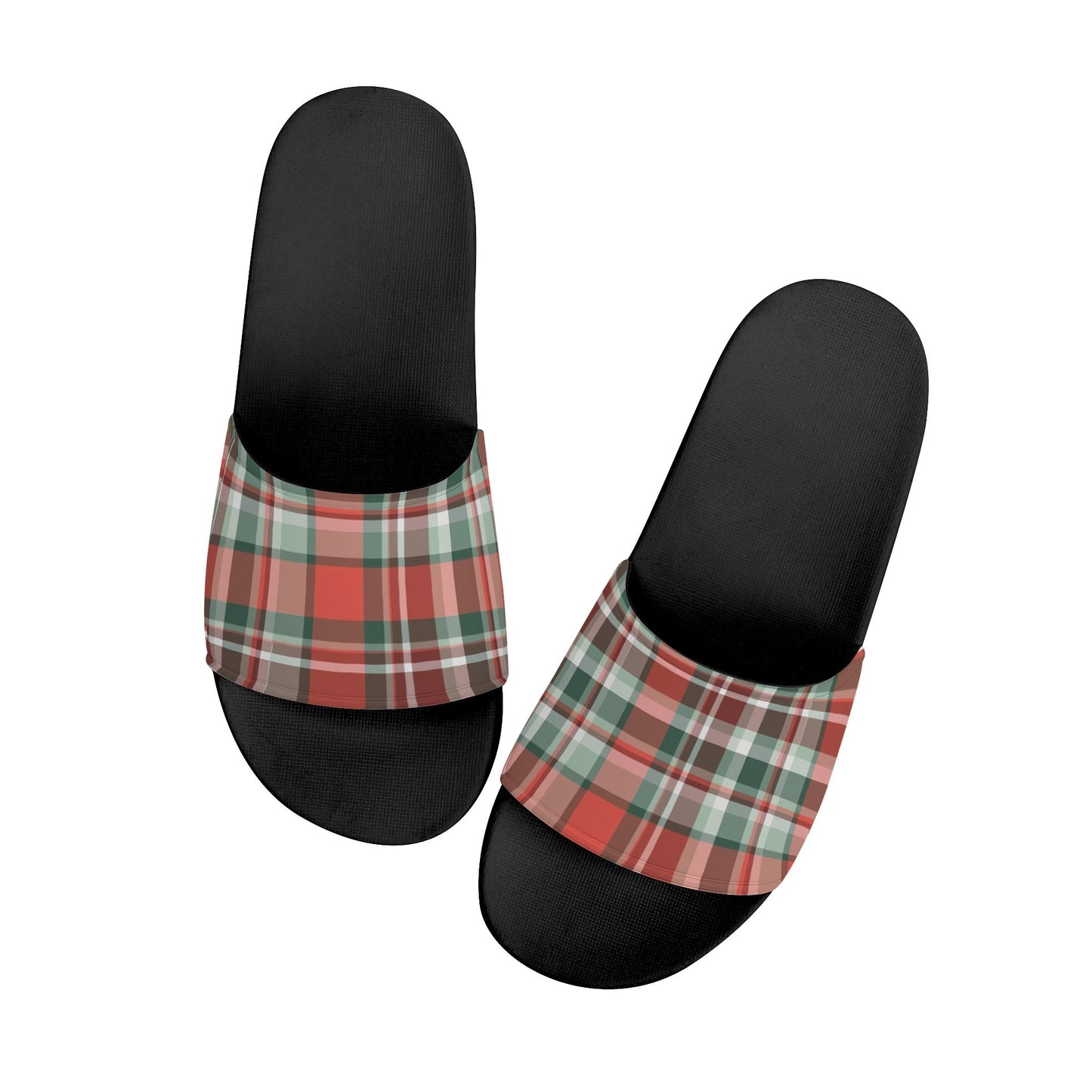 Christmas Plaid - Womens Slide Sandals