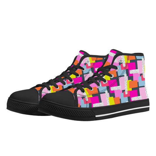 Womens High Top Canvas Shoes - Customized Tongue