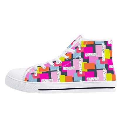 Womens High Top Canvas Shoes - Customized Tongue