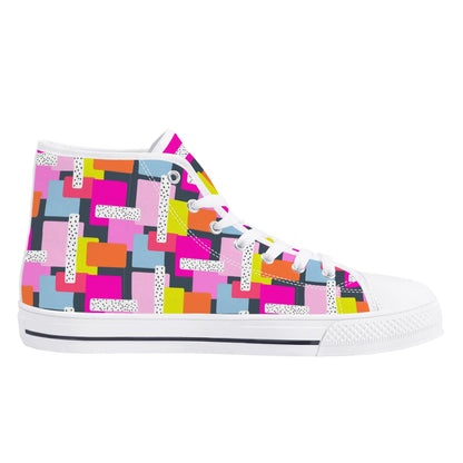 Womens High Top Canvas Shoes - Customized Tongue